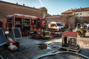 Autospeciale, exerciții și apă pentru copii: Ziua Pompierilor, celebrată la Cetatea Oradea