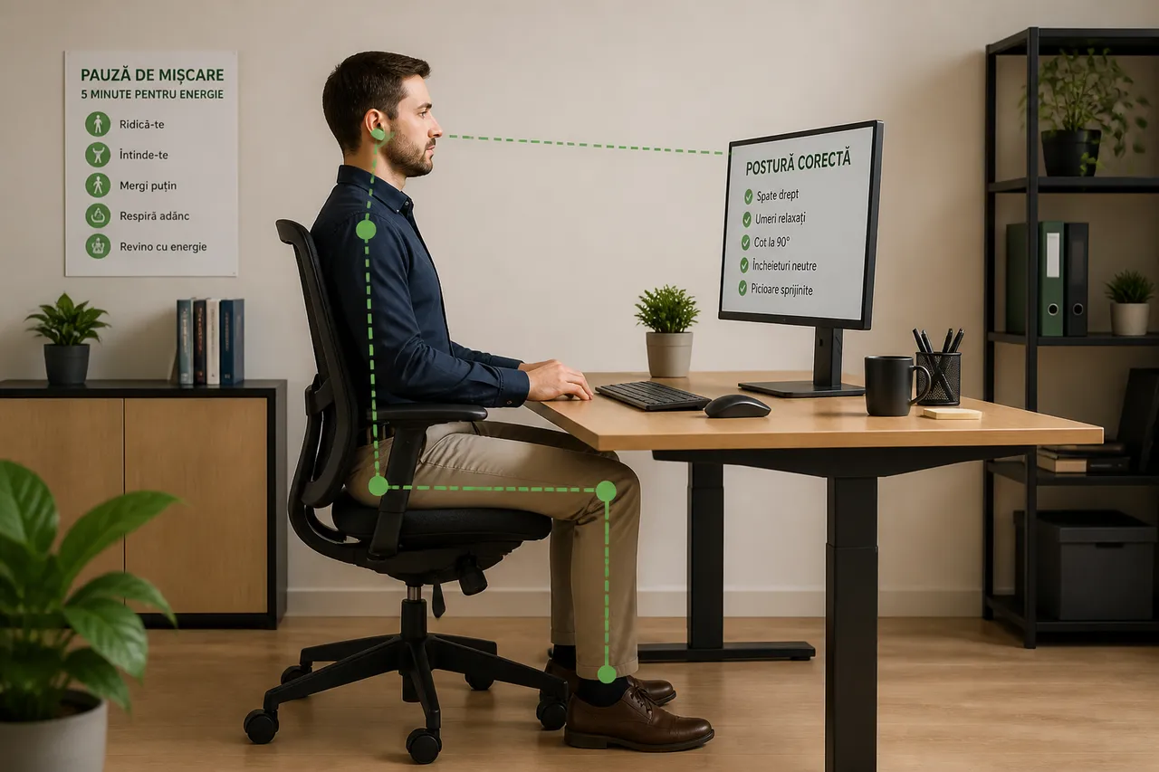 ergonomie și pauze active la locul de muncă